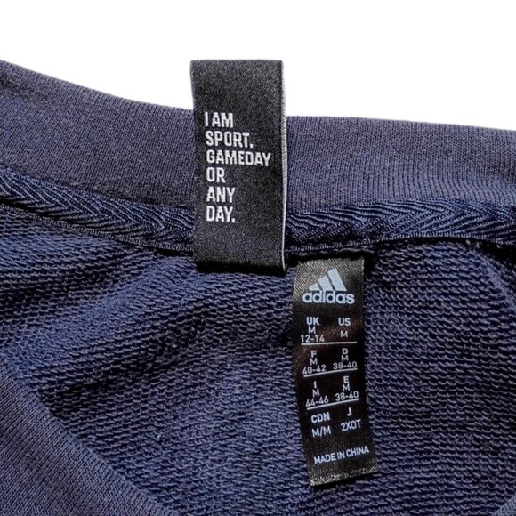 Adidas Women’s Blue Crew Neck Sweatshirt Size M Pullover Herzogenaurach Logo - Picture 12 of 12